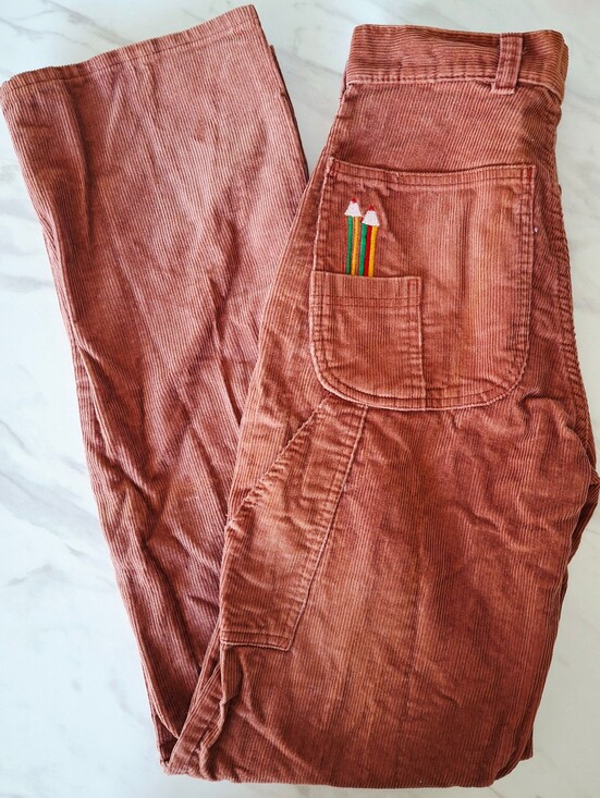 Vintage Pants - 🇨🇦 Vintage 90s✏️Quirky Pencil Crayon Corduroy Pants (26)